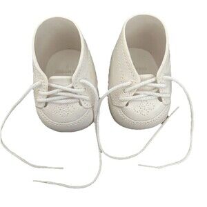 Cabbage Patch Kids CPK White Oxford Canvas Look Shoes Made in Taiwan Vintage